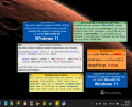 Program desktop notes with various colors and fonts