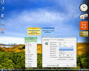 Default settings dialog tab and note menu. Click to see real size picture.