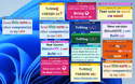 ShixxNOTE desktop sticky notes arranged on a Windows 11 desktop