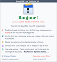 ShixxNOTE welcome note in French, shown on the first start in the language of Windows